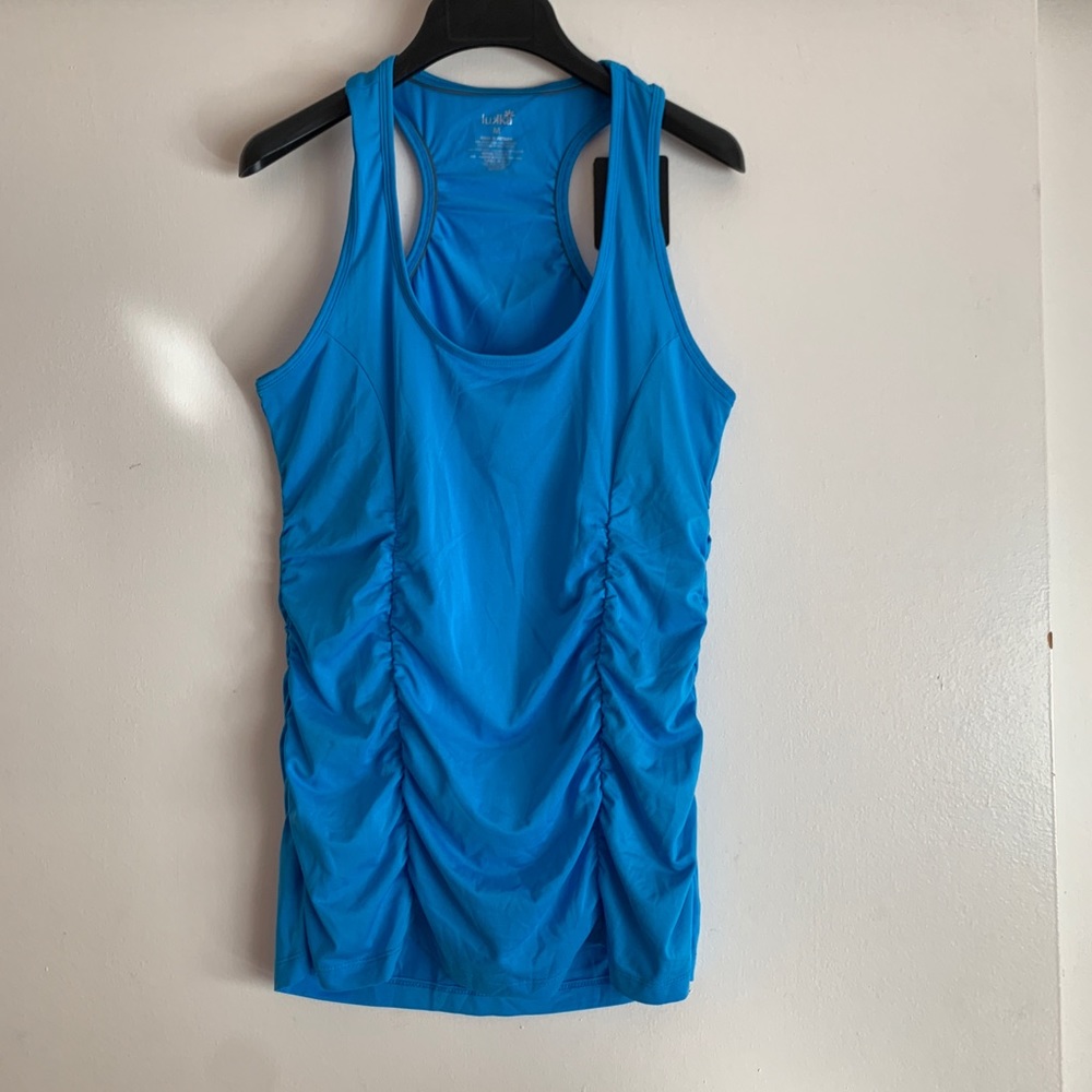BLUE lukka ruched racerback workout top - Picture 1 of 7
